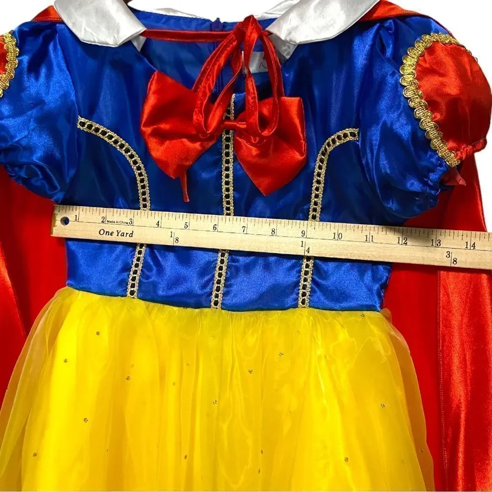 New Snow White Princess Halloween Costume Dress Ups Set Size 4-5